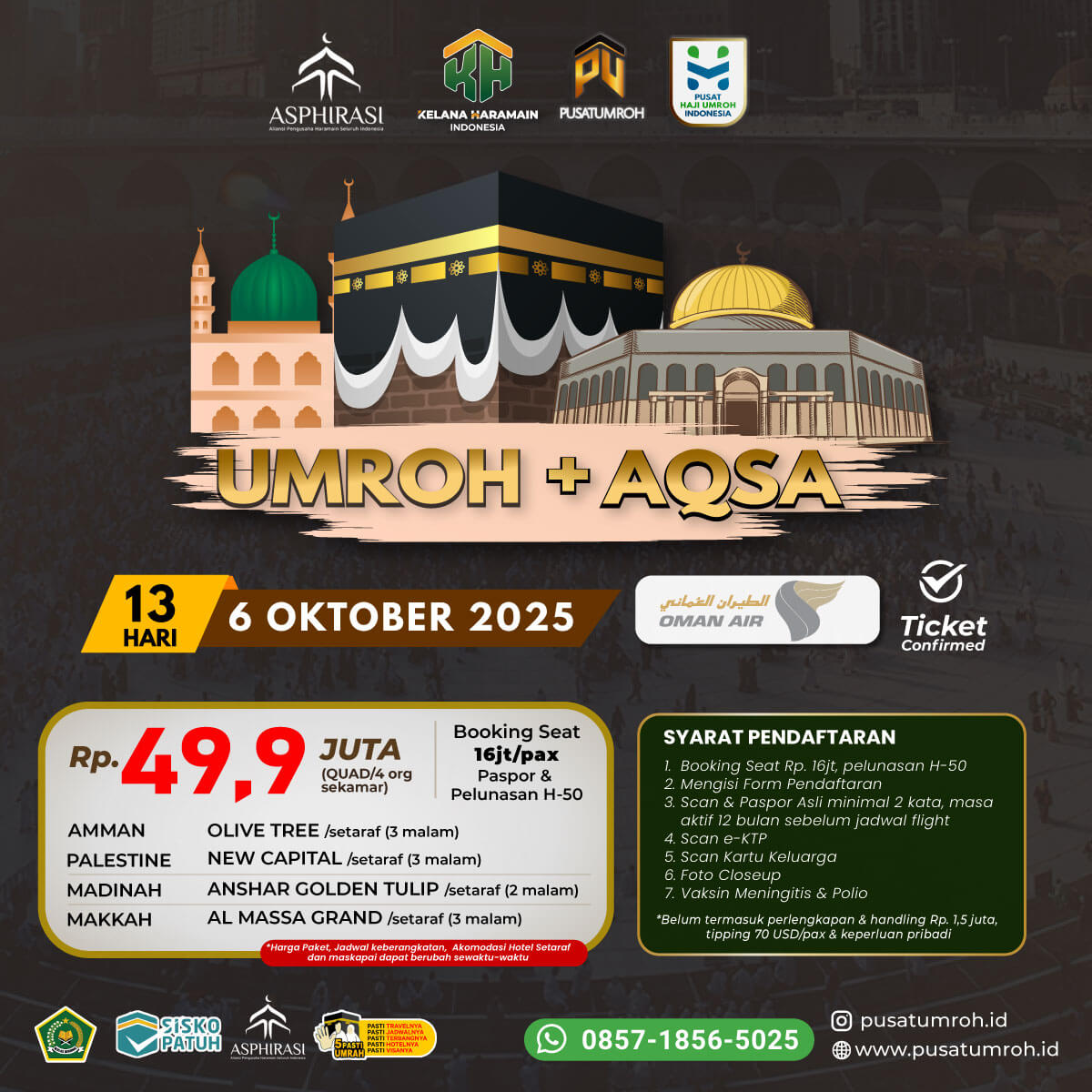 Umroh plus Aqsho 6 Oktober 2025