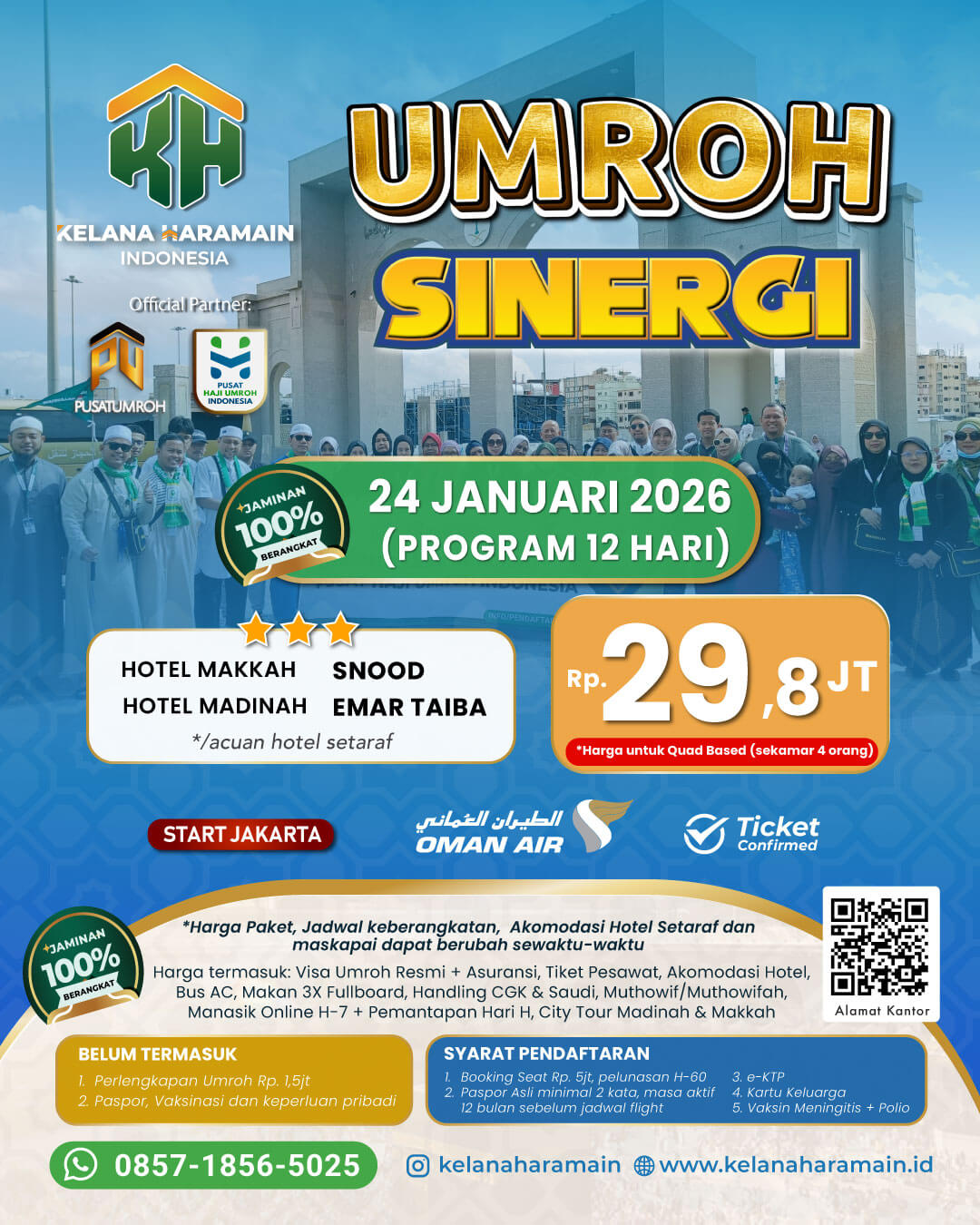 Umroh 12 Hari 24 Januari 2026 by Oman Air