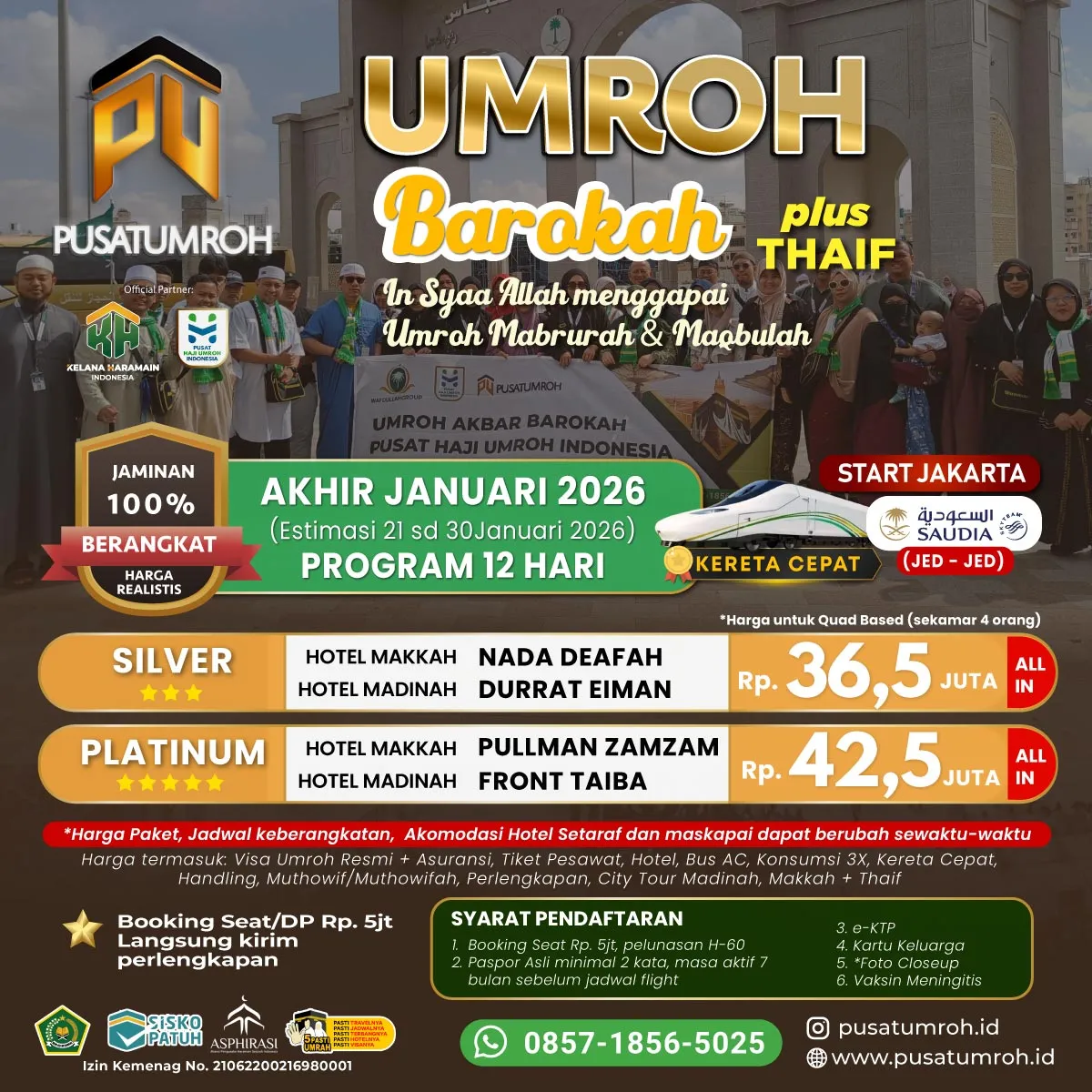 Umroh Akhir Januari 12 Hari via Saudi Airlines