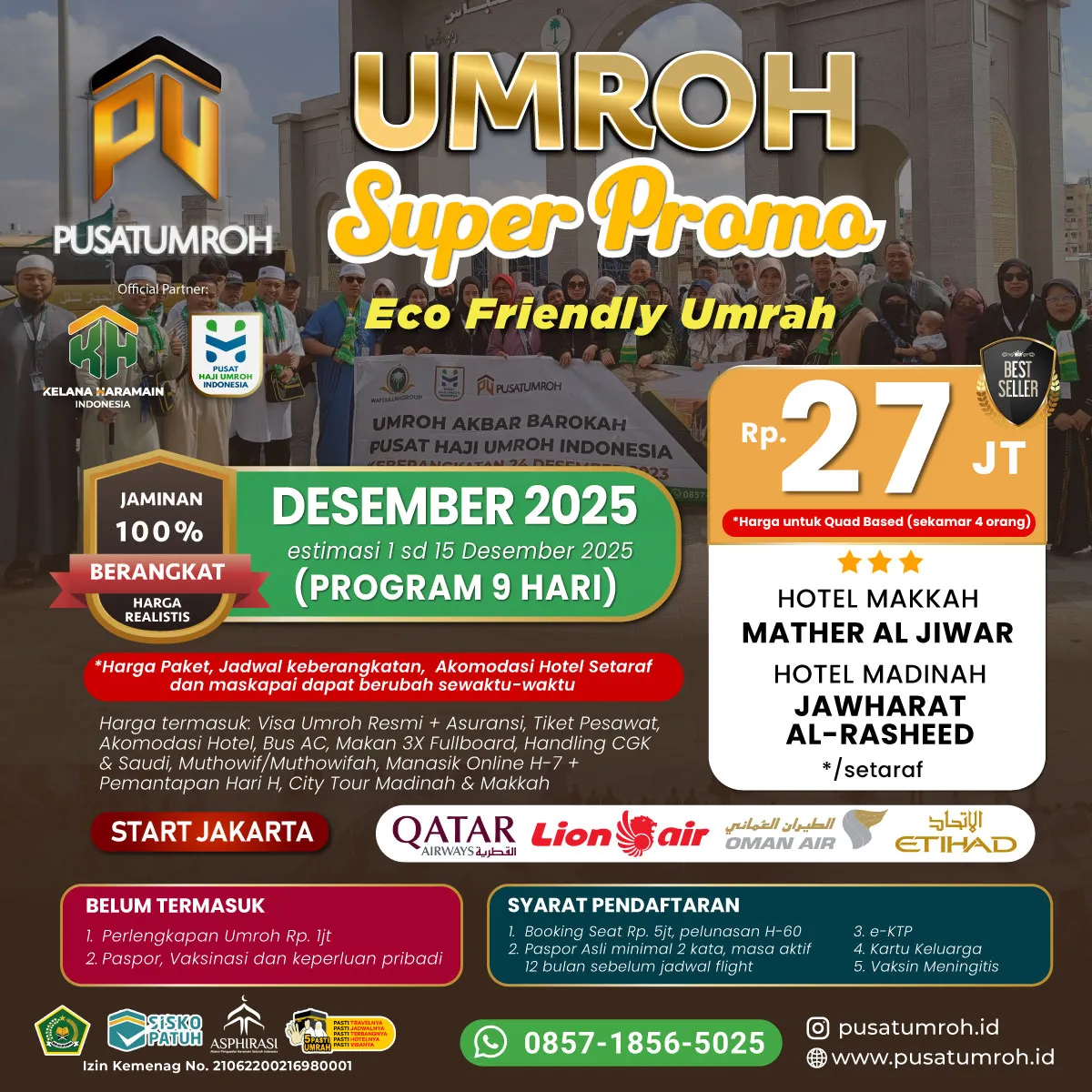 Paket Umroh Murah Super Promo Desember 2025 mulai dari 26 jutaan