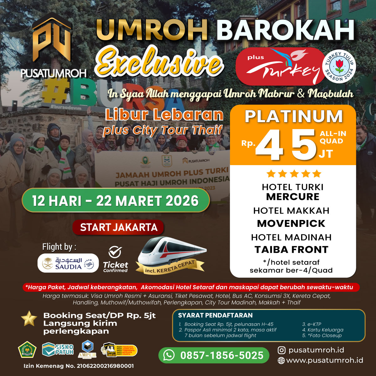 Paket Umroh plus Turki Syawal Maret 2026