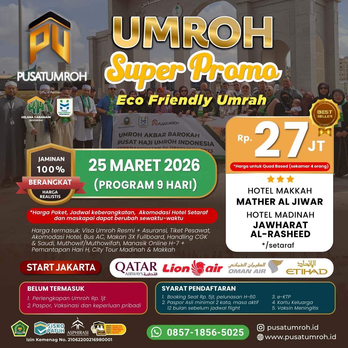 Paket Biaya Umroh Super Promo Syawal Maret 2026 20 jutaan