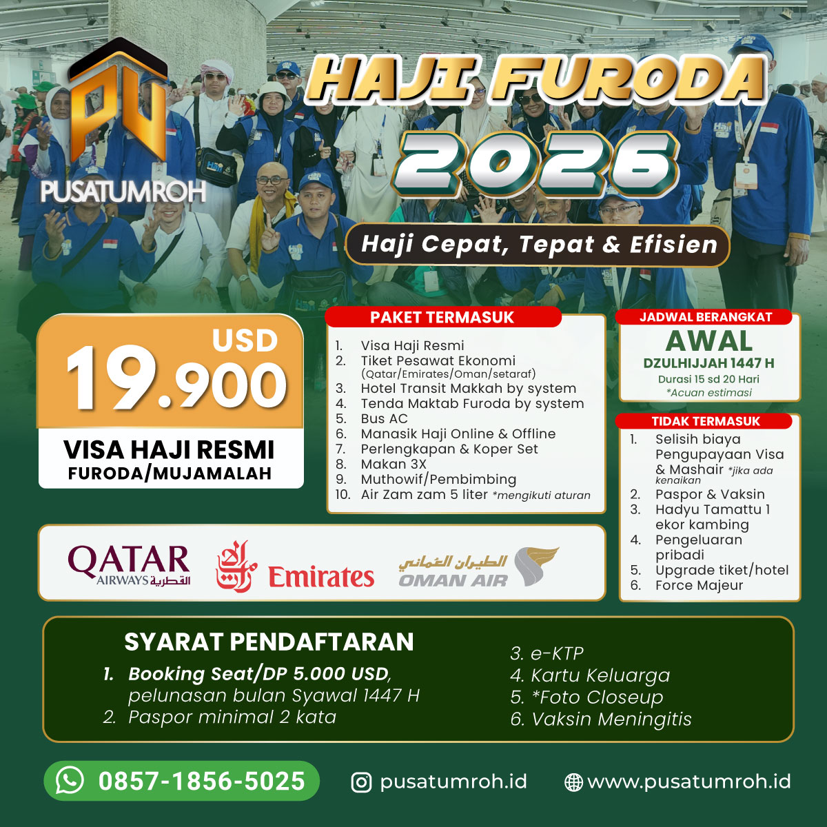 Haji Furoda Mujamalah 2026 Garansi uang Kembali 100%