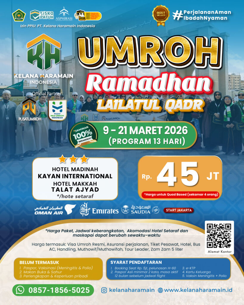 Umroh Itikaf Ramadhan 2026 Lailatul Qadr 13 Hari