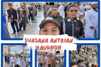 Suasana Antraian Raudoh Madinah laki-laki