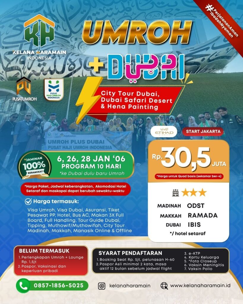 Umroh plus Dubai 26 Januari 2026: Safari Desert + Hena Painting