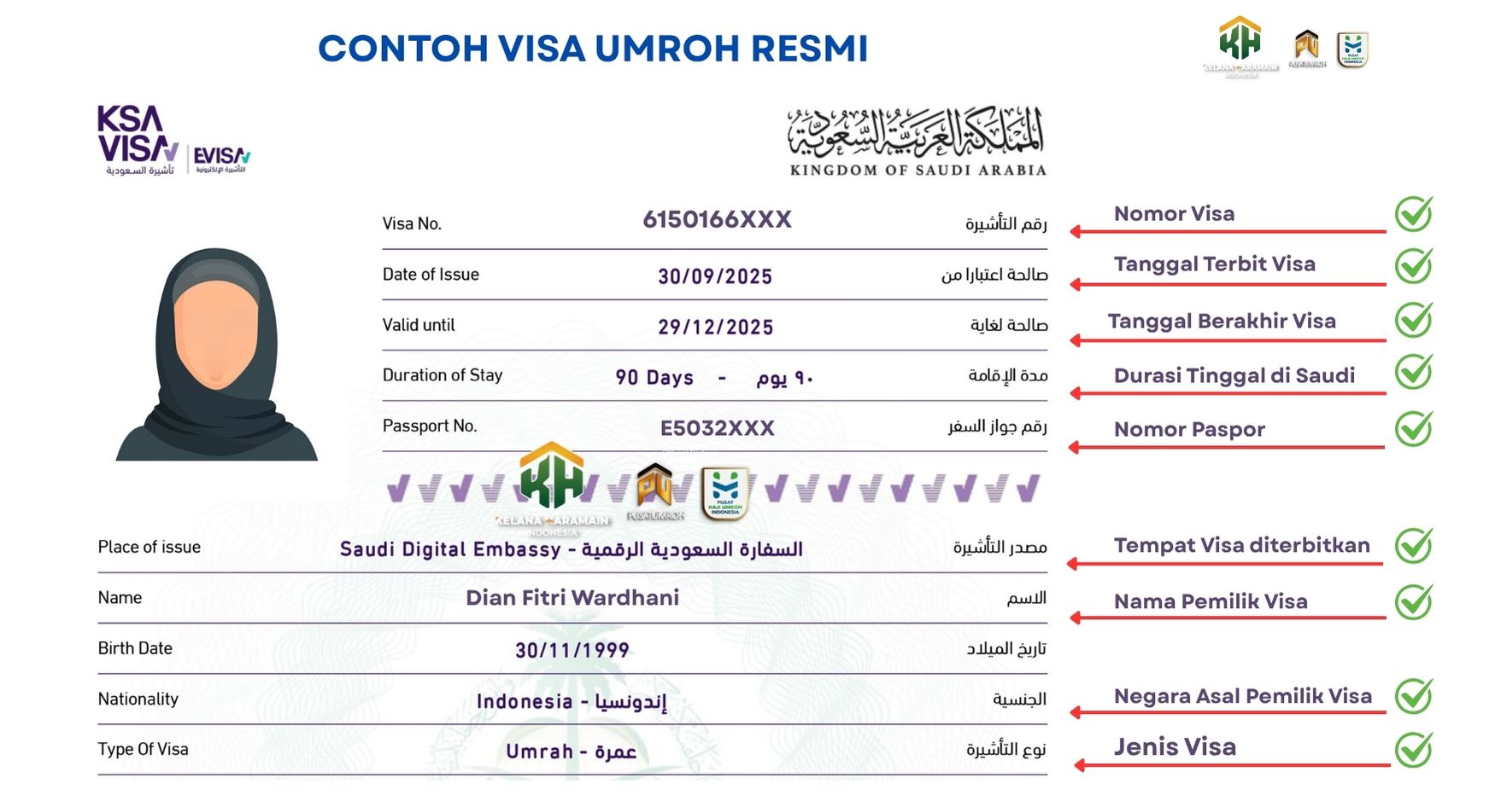 Contoh Visa Umroh Resmi