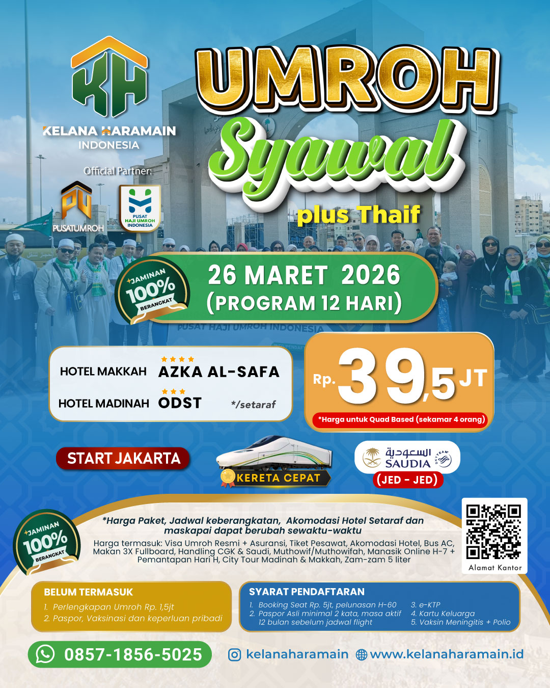 Umroh Syawal 26 Maret 2026, 12 Hari