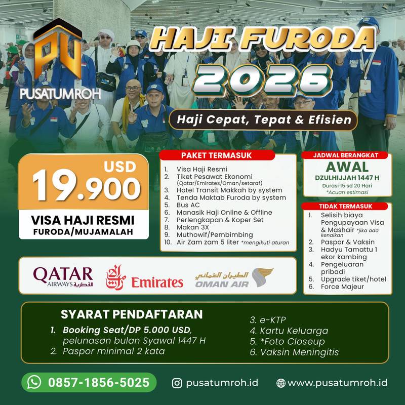Haji Furoda Mujamalah 2026 Garansi uang Kembali 100%